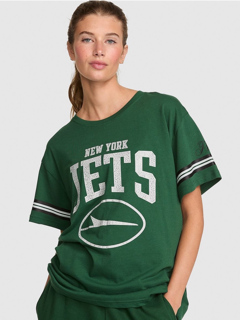 NWT VS New York Jets Stylish & Comfy Campus Cotton Bling Tee! 🏈🎉